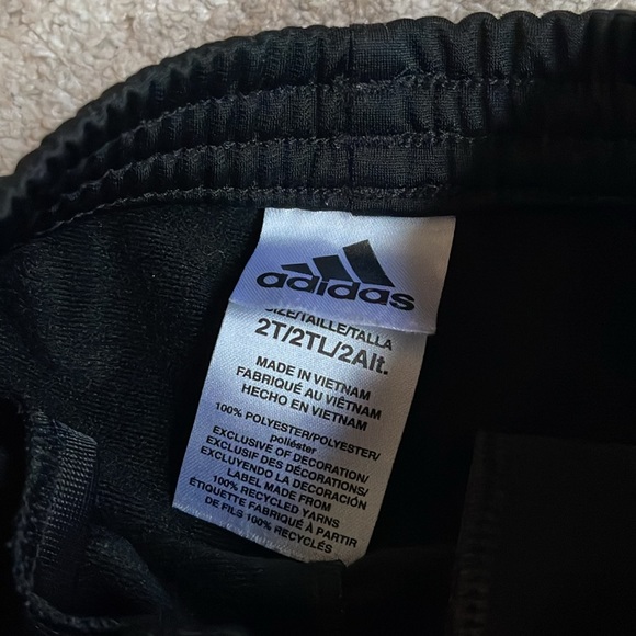 Adidas Tracksuit - Pink and Black 3 Stripe 2pc Set - Toddler Girls Size - Picture 10 of 11